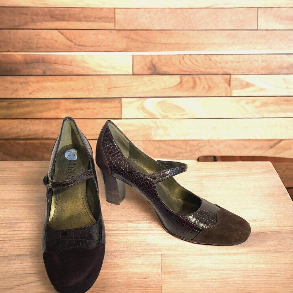 Franco Sarto Darius Closed toe Faux croc brown shoes 7.5 - Picture 2 of 8